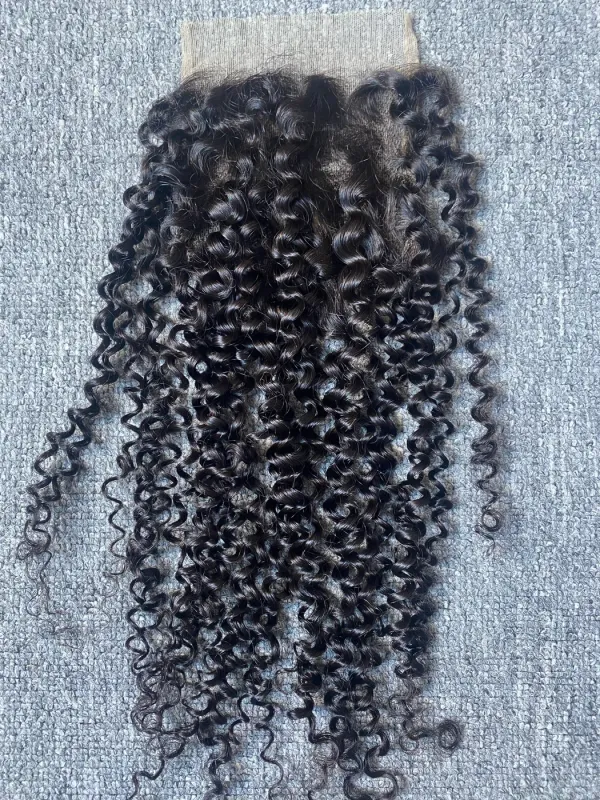 Mink Hair Jerry Curly 4x4 Transparent Closure