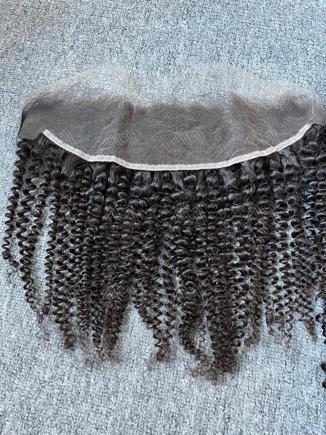 Raw Hair Kinky Curly 13x4 HD Frontal