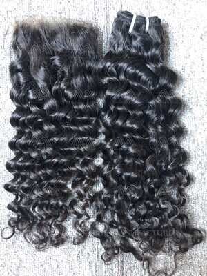 Raw Hair Italian Curly 4x4 Transparent Closure
