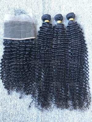 Raw Hair Jerry Curly 13x4 Transparent Frontal