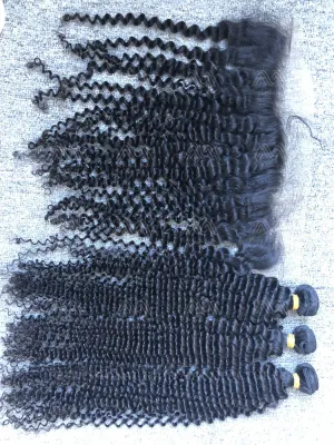 Raw Hair Jerry Curly 13x4 Transparent Frontal