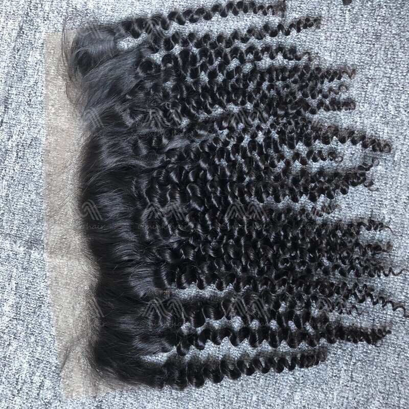 Raw Hair Kinky Curly 13x4 Transparent Frontal