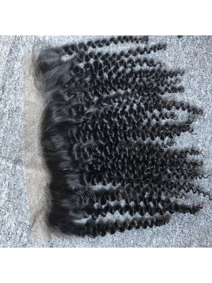 Raw Hair Kinky Curly 13x4 Transparent Frontal