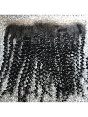 Raw Hair Kinky Curly 13x4 Transparent Frontal