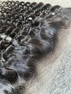 Raw Hair Italian Curly 13x4 Transparent Frontal