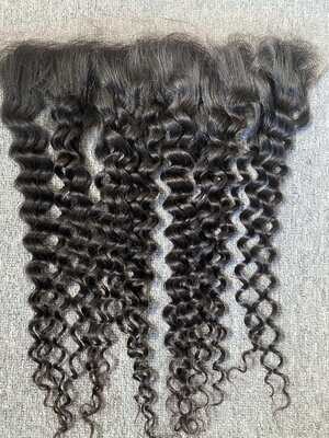 Raw Hair Italian Curly 13x4 Transparent Frontal