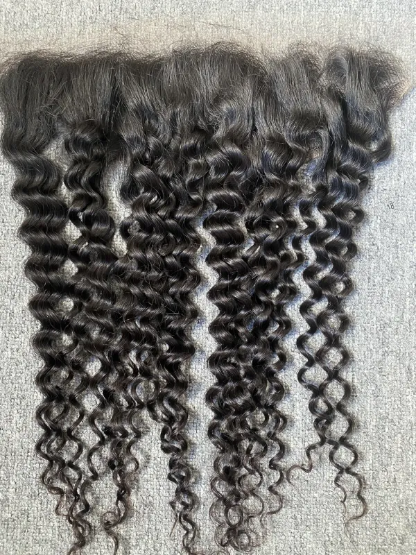 Raw Hair Italian Curly 13X4 Transparent Frontal