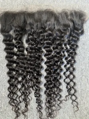 Raw Hair Italian Curly 13x4 Transparent Frontal