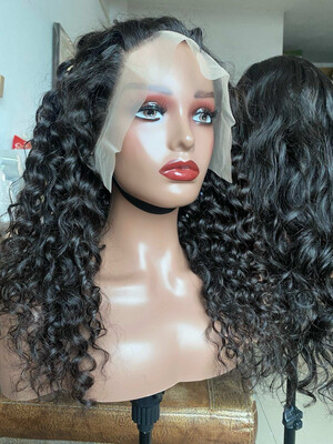 Raw Hair Italian Curly 13x4 Transparent Frontal Wig