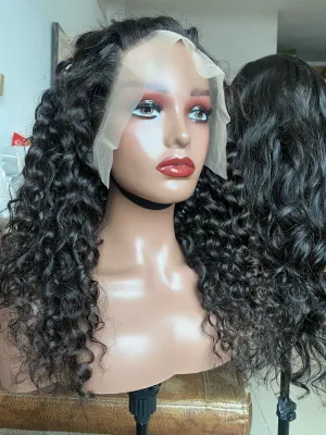 Raw Hair Italian Curly 13x4 Transparent Frontal Wig