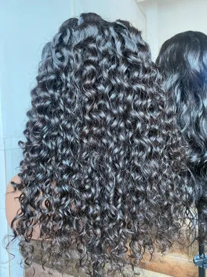 Raw Hair Italian Curly 13x4 Transparent Frontal Wig