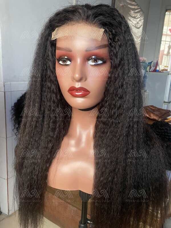 Mink Hair Kinky Straight Transparent Lace Wig