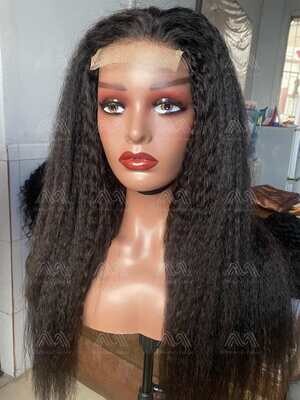 Mink Hair Kinky Straight Transparent Lace Wig