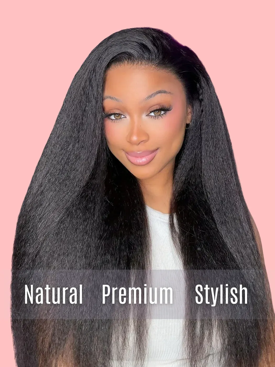 Mink Hair Kinky Straight Transparent Lace Wig
