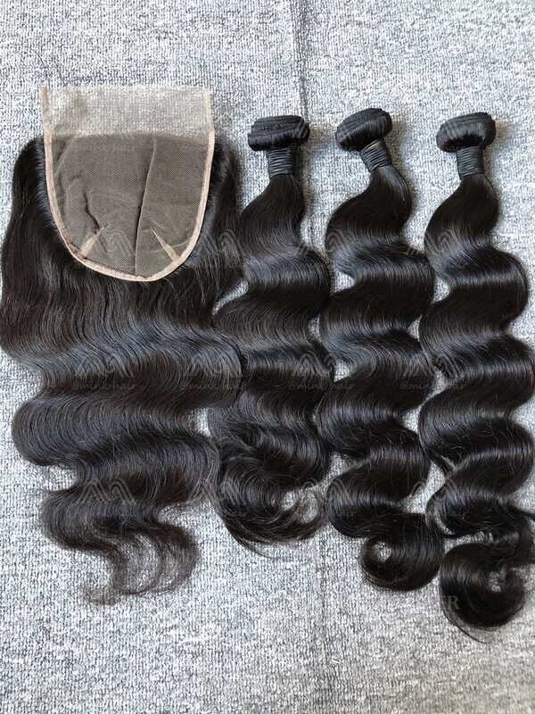 Mink Hair Body Wave 3 Bundles With 6x6 Transparent Closure Deals