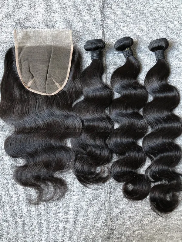 Mink Hair Body Wave 3 Bundles With 6X6 Transparent Closure Deals