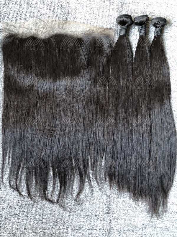 Mink Hair Straight/Body Wave 3 Bundles With 13x6 Transparent Frontal Deals