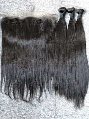 Mink Hair Straight/Body Wave 3 Bundles With 13x6 Transparent Frontal Deals