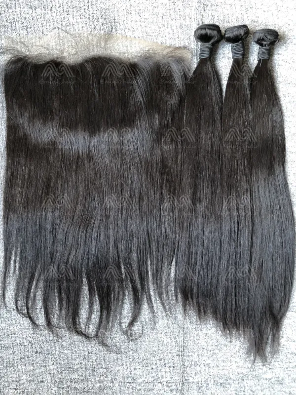 Mink Hair Straight/Body Wave 3 Bundles With 13X6 Transparent Frontal Deals