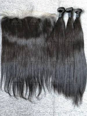 Mink Hair Straight/Body Wave 3 Bundles With 13X6 Transparent Frontal Deals