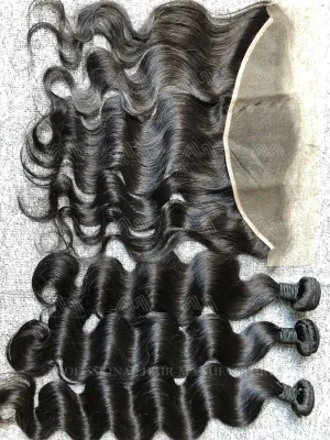 Mink Hair Body Wave 3 Bundles With 13X4 Transparent Frontal Deals