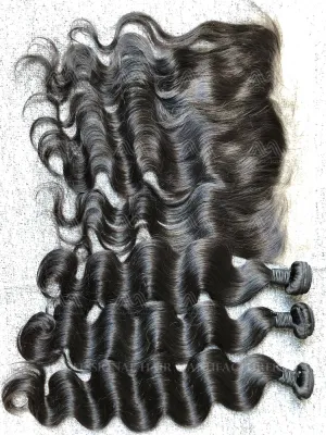 Mink Hair Body Wave 3 Bundles With 13X4 Transparent Frontal Deals