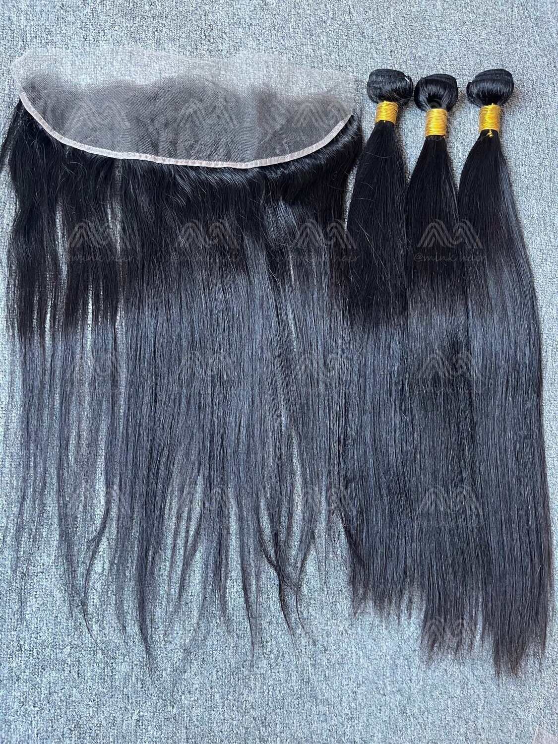Diamond Hair Straight 3 Bundles With 13x4 HD Frontal Deals