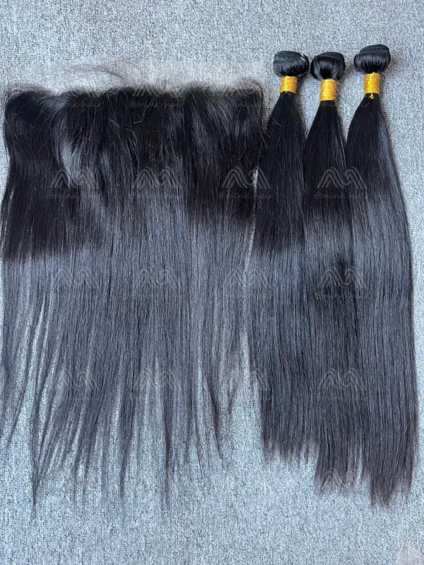 Diamond Hair Straight 3 Bundles With 13X4 HD Frontal Deals