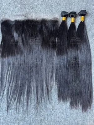 Diamond Hair Straight 3 Bundles With 13X4 HD Frontal Deals