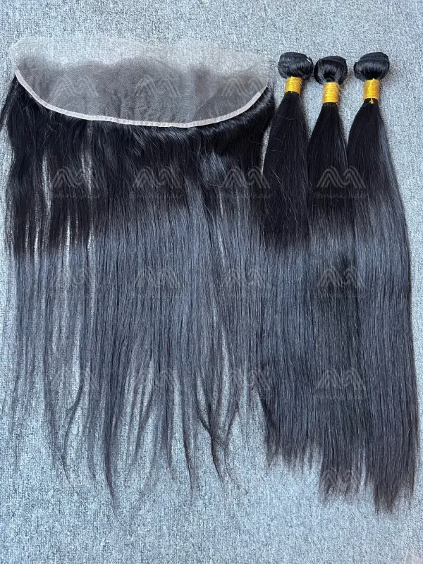 Diamond Hair Straight 3 Bundles With 13X4 HD Frontal Deals