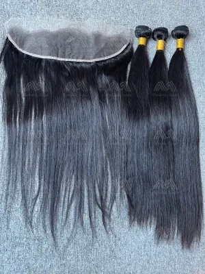 Diamond Hair Straight 3 Bundles With 13X4 HD Frontal Deals