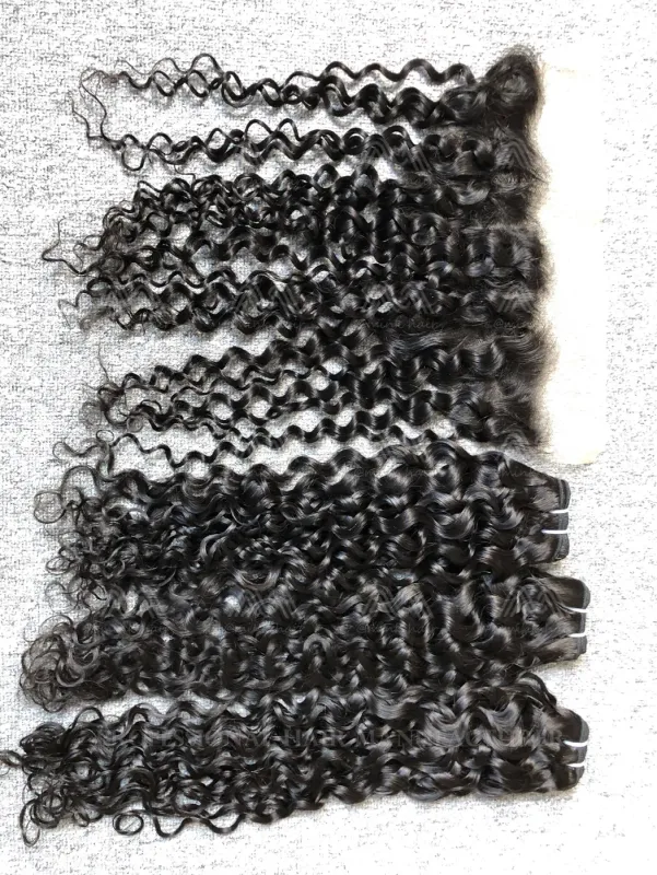 Luxury Hair Italian Curly 3 Bundles With 13X4 HD Frontal Deals