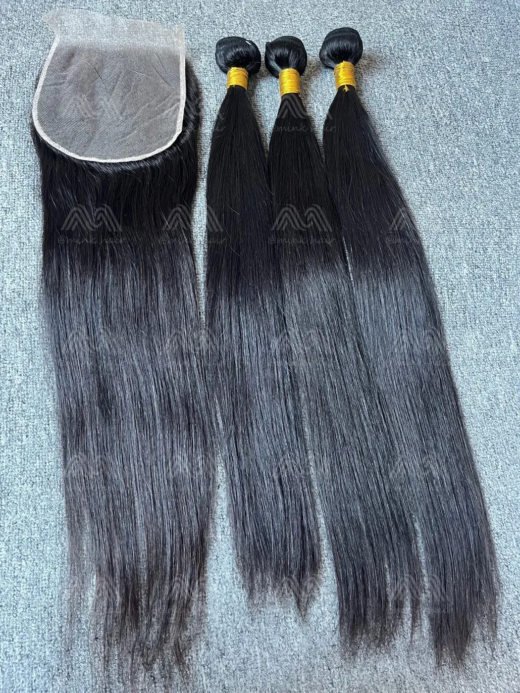 Diamond Hair Straight 3 Bundles With 6X6 Transparent Closure Deals