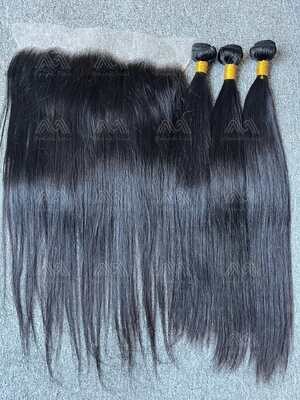Diamond Hair Straight 3 Bundles With 13x4 Transparent Frontal Deals