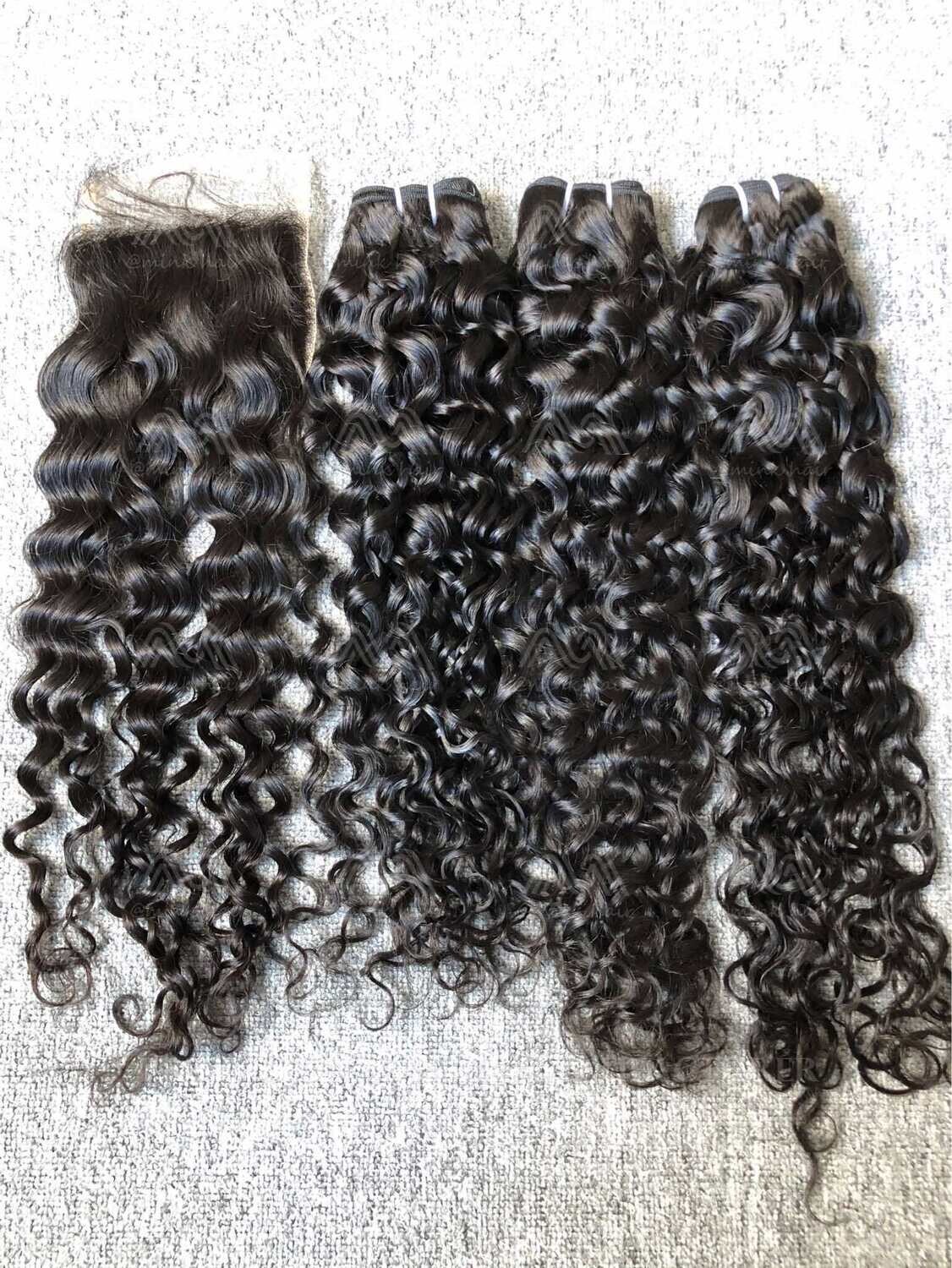 Luxury Hair Italian Curly 3 Bundles With 5x5 HD Closure Deals