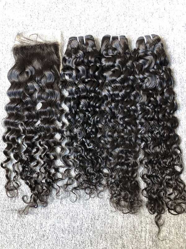 Luxury Hair Italian Curly 3 Bundles With 5x5 HD Closure Deals