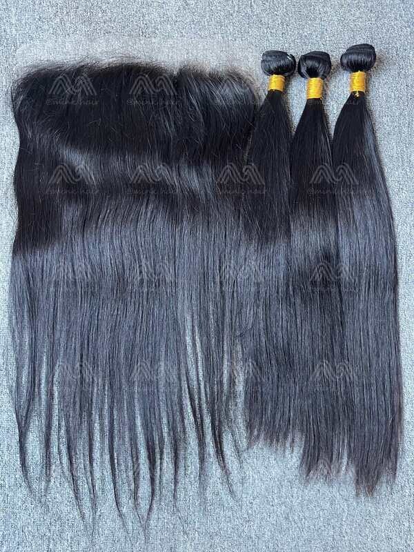 Diamond Hair Straight 3 Bundles With 13x6 HD Frontal Deals