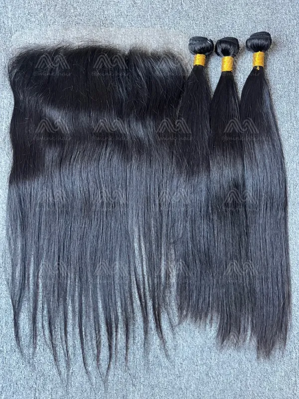 Diamond Hair Straight 3 Bundles With 13X6 HD Frontal Deals
