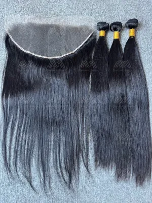Diamond Hair Straight 3 Bundles With 13X6 HD Frontal Deals