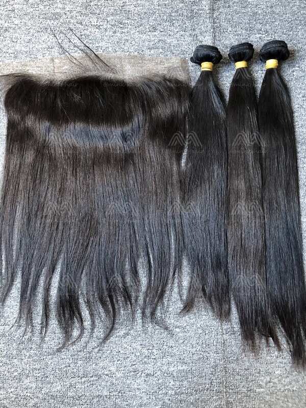 Raw Hair Straight/Body Wave 3 Bundles With 13x4 Transparent Frontal Deals