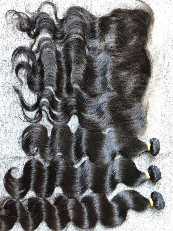 Raw Hair Straight/Body Wave 3 Bundles With 13x4 Transparent Frontal Deals
