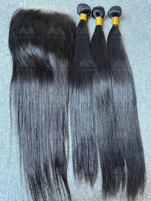 Diamond Hair Straight 3 Bundles With 6X6 HD Closure Deals