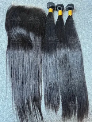 Diamond Hair Straight 3 Bundles With 6X6 HD Closure Deals