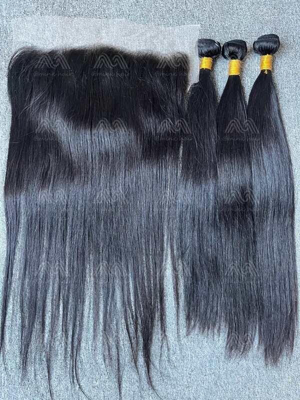 Diamond Hair Straight 3 Bundles With 13x6 Transparent Frontal Deals