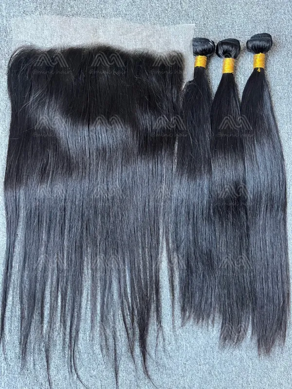Diamond Hair Straight 3 Bundles With 13X6 Transparent Frontal Deals