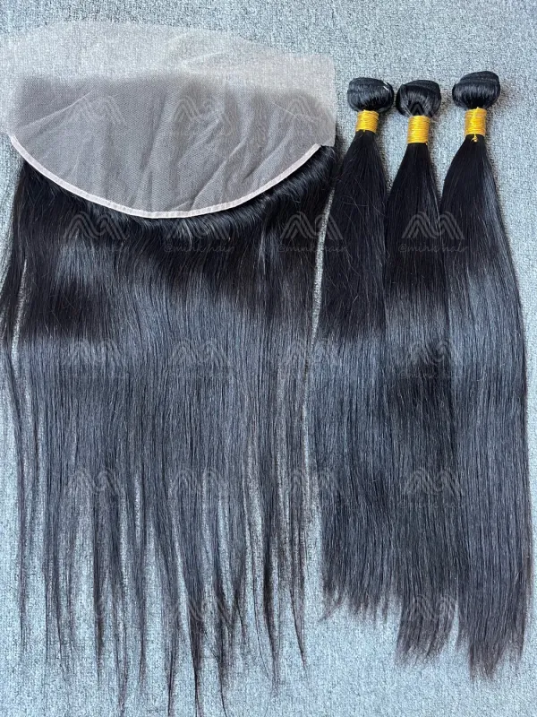 Diamond Hair Straight 3 Bundles With 13X6 Transparent Frontal Deals
