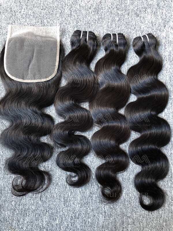 Luxury Hair Body Wave 3 Bundles With Transparent 5x5 Closure Deals