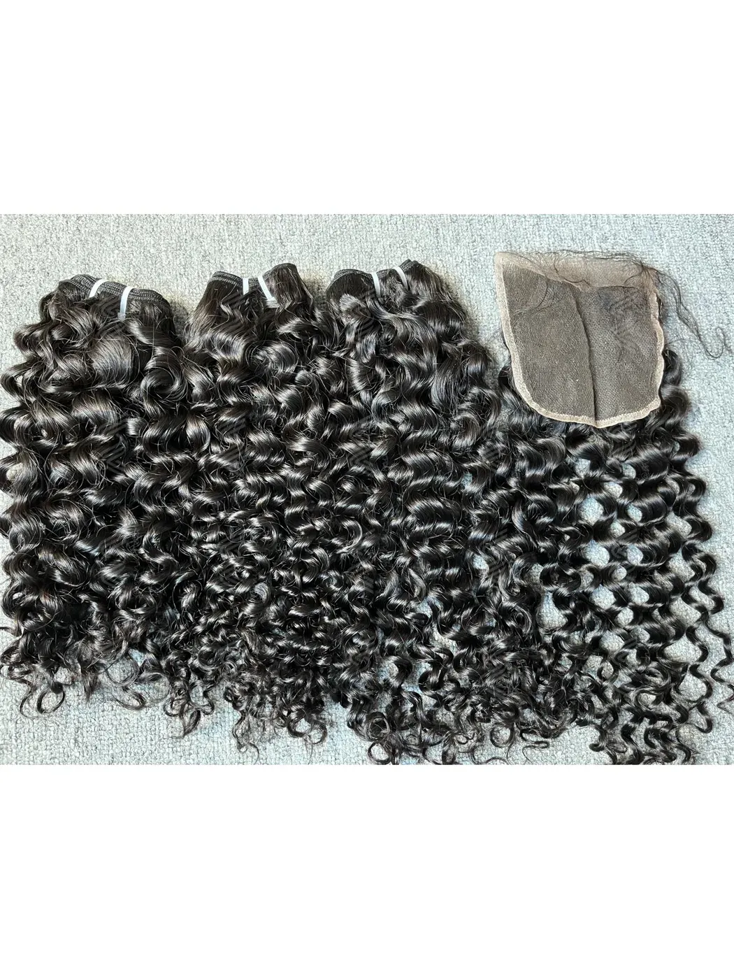 Luxury Hair Italian Curly 3 Bundles With Transparent 5X5 Closure Deals