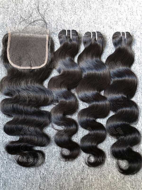 Luxury Hair Body Wave 3 Bundles With 5x5 HD Closure Deals