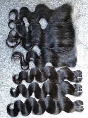 Luxury Hair Body Wave 3 Bundles With 13x4 HD Frontal Deals
